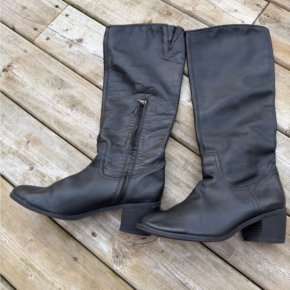 Sam Edelman Black Heeled Boots EU42 distressed‎